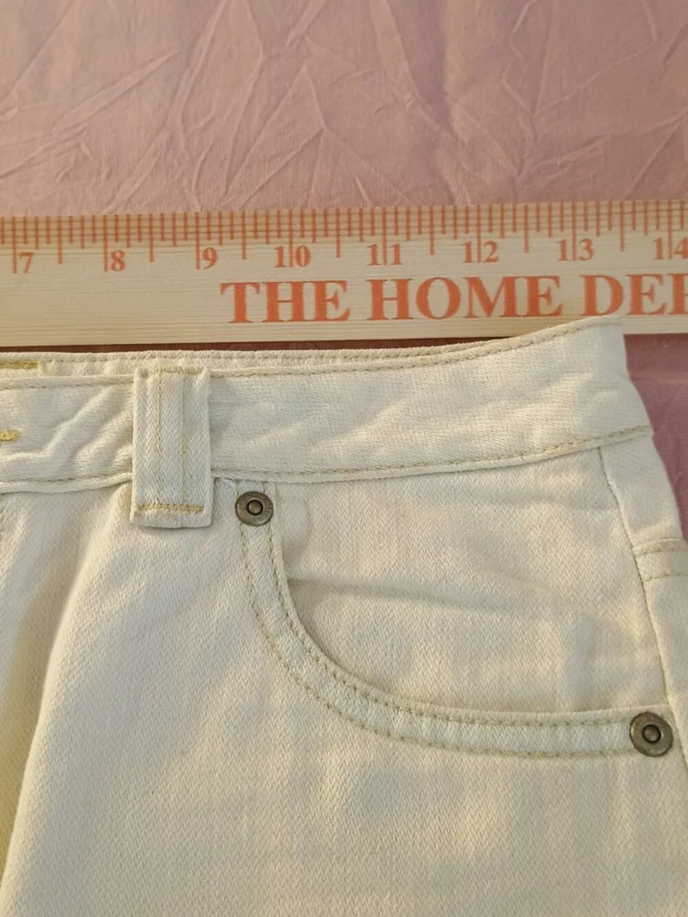 NWOT Old Navy Girl 12 Mini Jean Skirt 100% Denim Cotton 4-Pocket Cream Durable